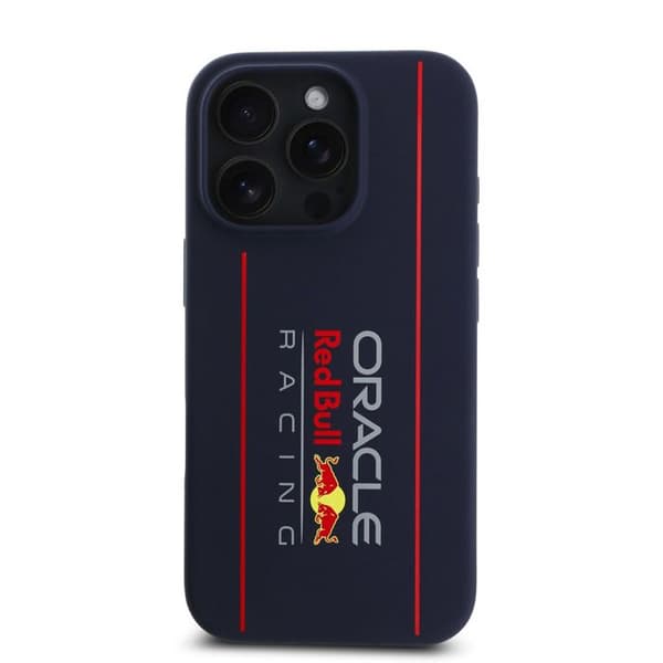 Mobilskal - RED BULL RACING - iPhone 16 Pro Max - Silikon - Översize vertikallogga - Robust
