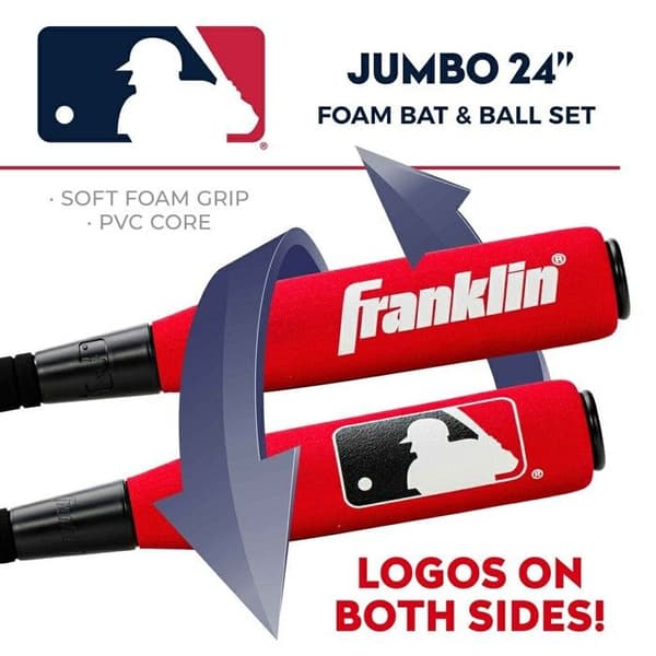 Överdimensionerad baseballbat och boll från Franklin MLB