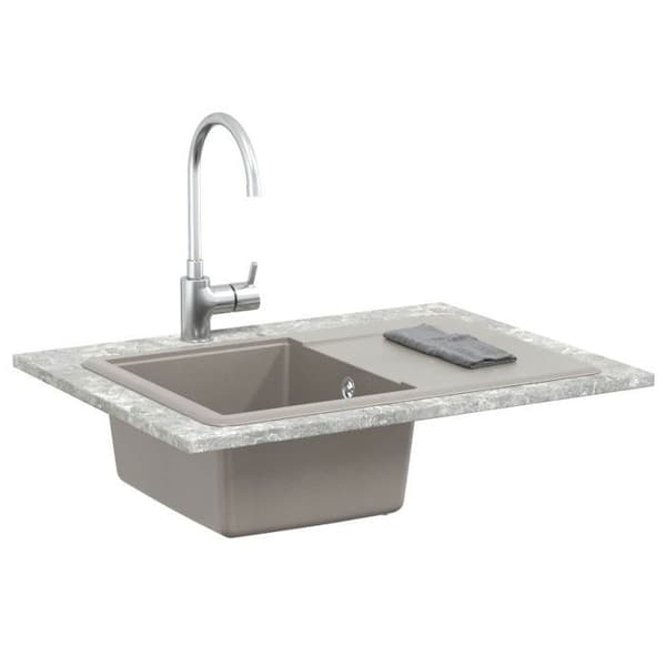 Diskho - VIDAXL - 670 x 460 mm - 80% kvarts 20% harts - Grå - Rektangulär