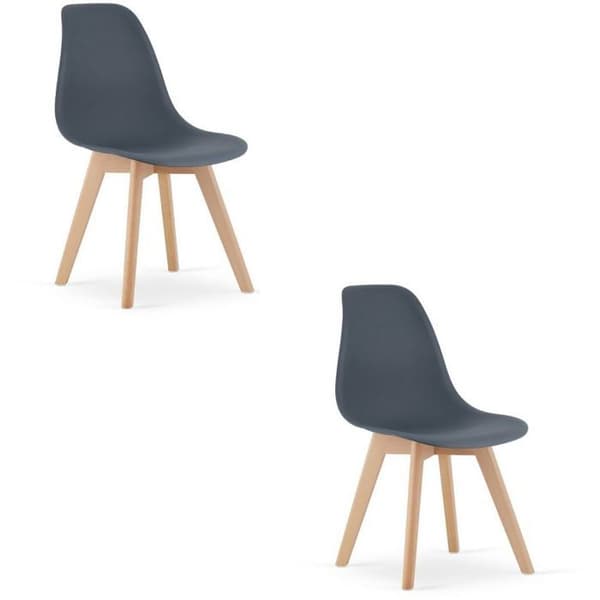 Stol - LEOBERT - KITO - Grafit - Set om 2 - Skandinavisk design