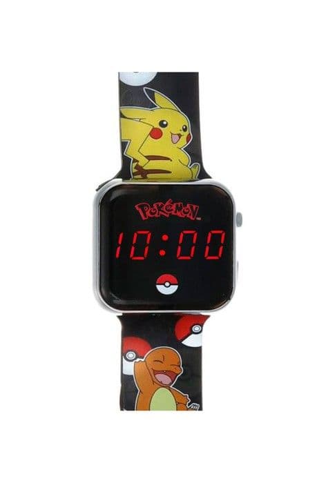 Klocka - Pokemon - LED - Barn - Svart - Silikon