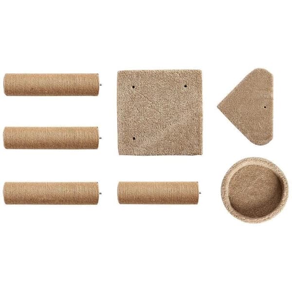 Kattträd - CT-80 - Medium format - Beige - 2 plattformar - 3 klösträd
