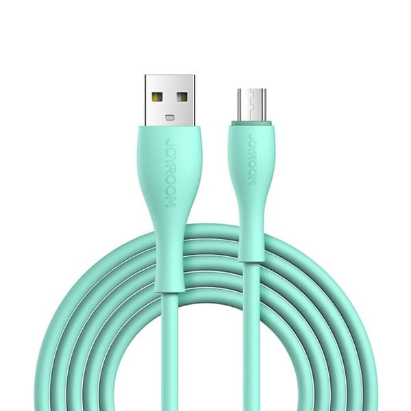 USB-A - microUSB 3A med laddningsindikator, 2 m, grön