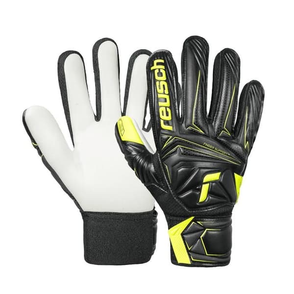 Målvaktshandskar barn Reusch Attrakt Starter Solid Finger Support - svart/säkerhetsgul