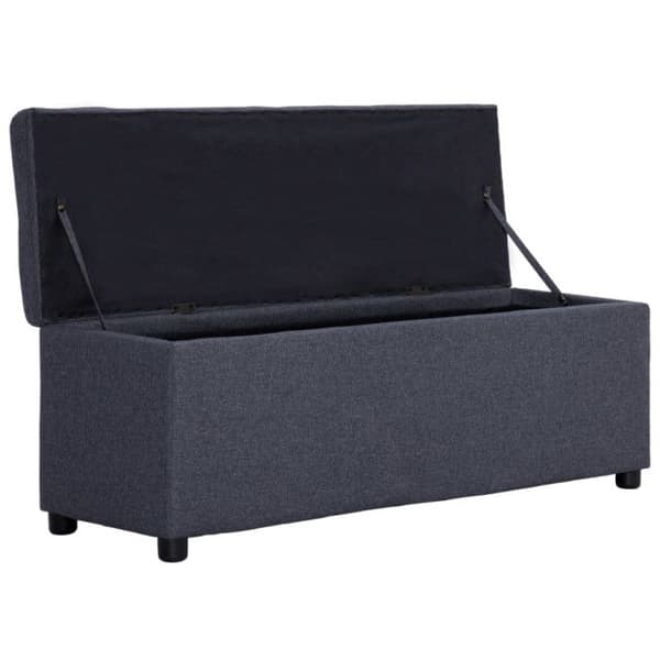vidaXL Bänk med förvaringsfack 116 cm Mörkgrå polyester