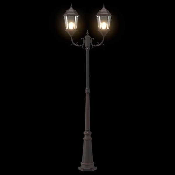 Trädgårdslampa 2 lampor E27 Brons 235 cm Aluminium