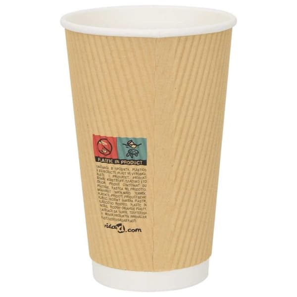Papperskaffekoppar 500 st 16oz 400ml brun
