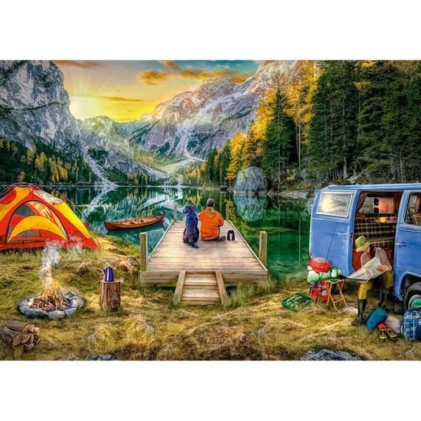 Pussel - RAVENSBURGER - Campingsemester - 1000 bitar - 1 000 element - Campingsemester