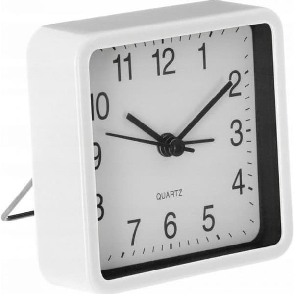 Klocka - Atmosphera bordsklocka Silent för sovrum, väckarklocka med QUARTZ mekanism, vit