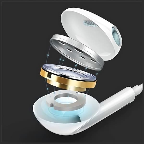 Lightning stereo headset - USAMS - för iPhone 7 - Lightning-kontakt - Vit
