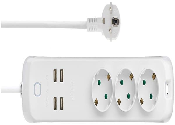 Intelligent grenuttag - VIMAR - 00447.CK.B - 3 Schuko - 4 USB 2,4 A - App- och röstkontroll