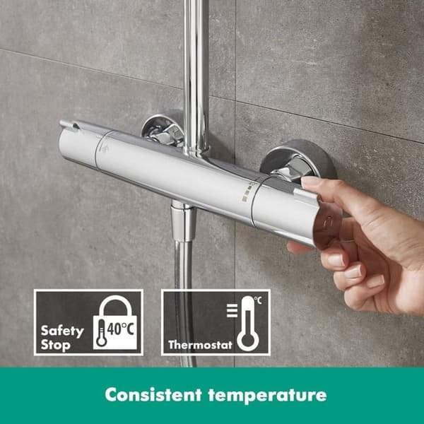 hansgrohe Crometta E 240 1-spray duschpelare, krom, 27271000