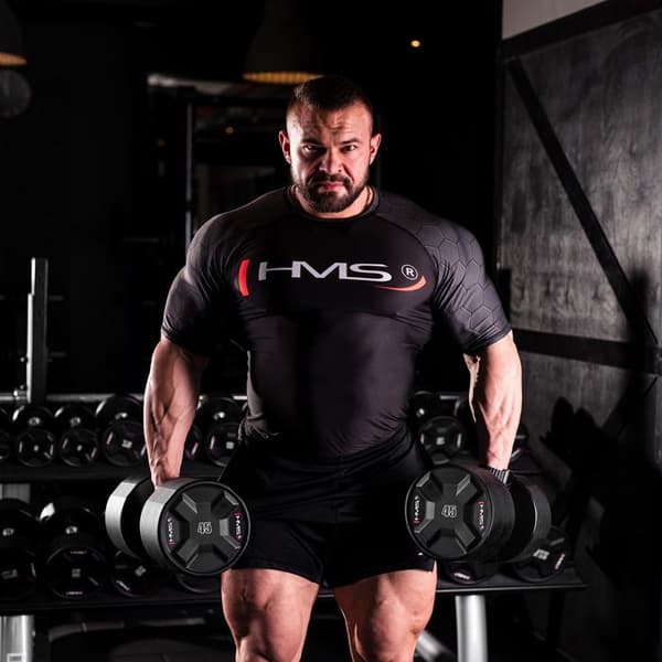 Hantel - HMS - HPC 45 kg - 45 kg - Polyuretan (CPU) - Halkfri stång