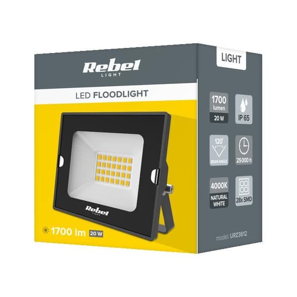 LED-halogenprojektor 20W 4000K IP65 Rebel