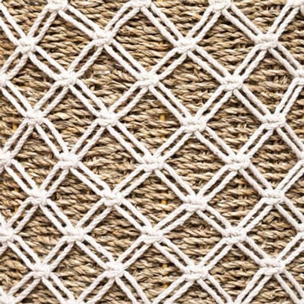 Set om 3 Macramé korgar "Palm" 43cm Beige
