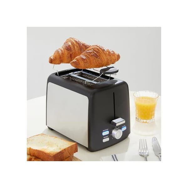 Brödrost - Amazon Basics - TA01318B-GS - 2 Skivor - 7 Nivåer - Extra Bred Springor
