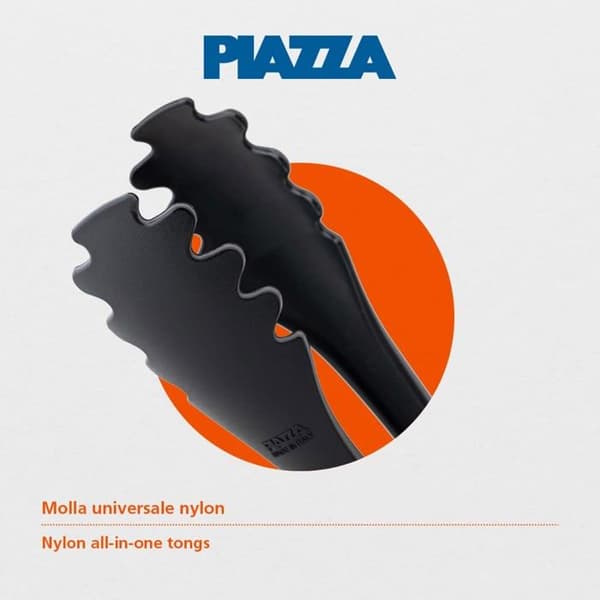 Piazza serveringstång - 018700 - 12-tums svart nylontång, 12-pack