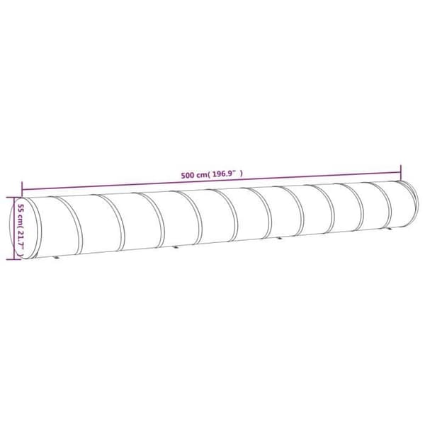 vidaXL Dog Tunnel Blå Ø 55x500 cm Polyester 172191