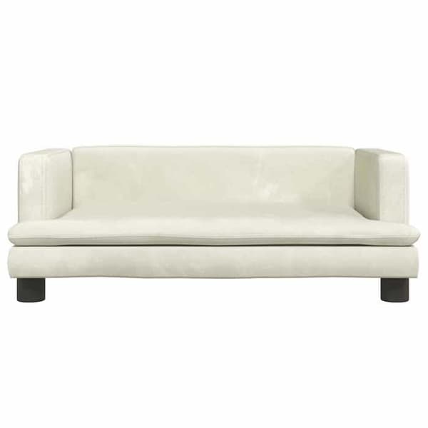 vidaXL Barnsoffa kräm 80x45x30 cm sammet 3196311