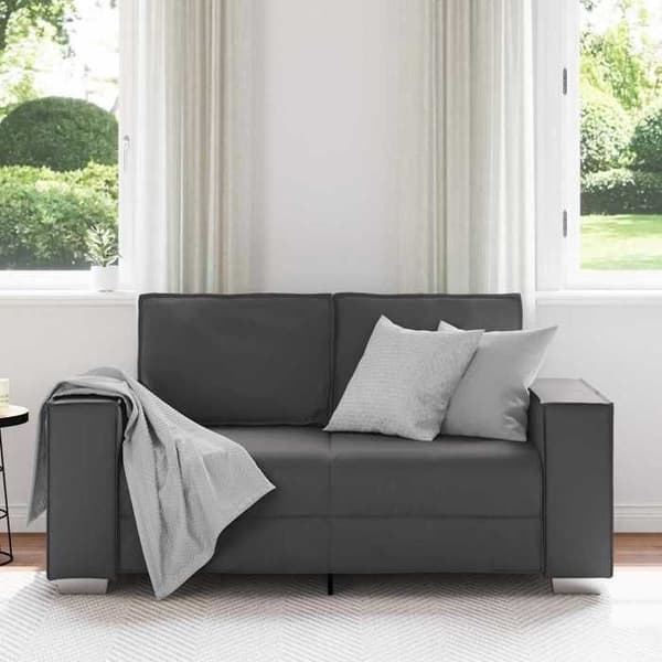 Canapé Loveseat 160 cm med grått konstläderkuddar