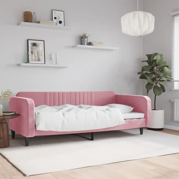 vidaXL Soffbädd rosa 100x200 cm sammet 354096