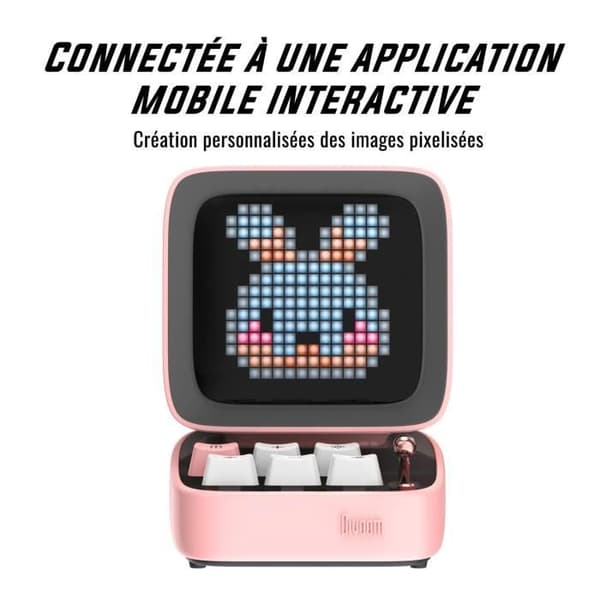 Bluetooth-högtalare - Divoom - Ditoo Mic Rosa - 15W - Karaoke - Pixelvisning