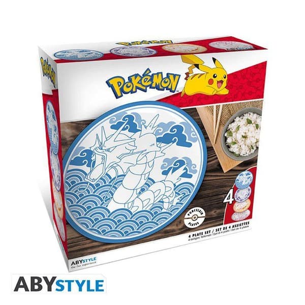 Set med 4 tallrikar | Pokemon | Japansk stil