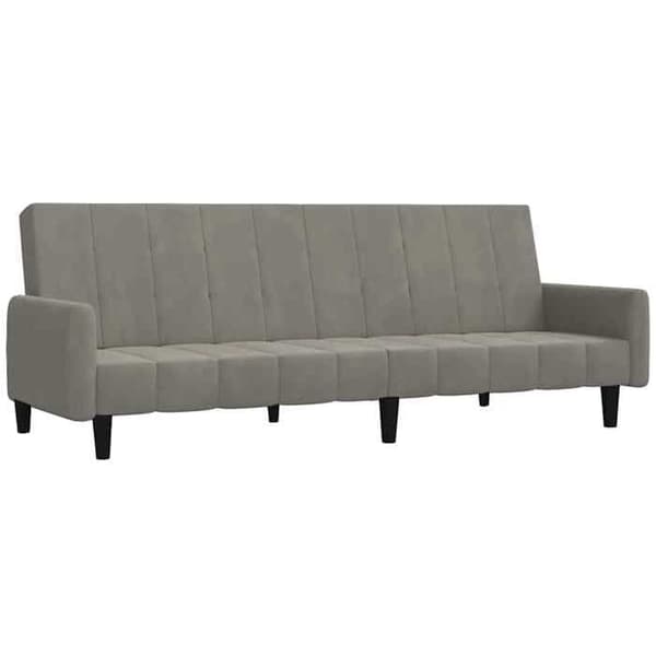 vidaXL 2-sits bäddsoffa ljusgrå sammet 375774
