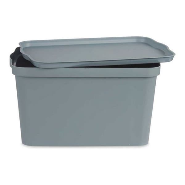 Kipit plastförvaringslåda 24 L med lock — grå 29,3×24,5×45 cm