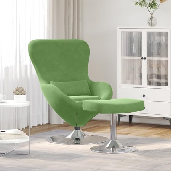 Fåtölj - Ägg - Ljusgrön sammet - 1 plats - Modern design