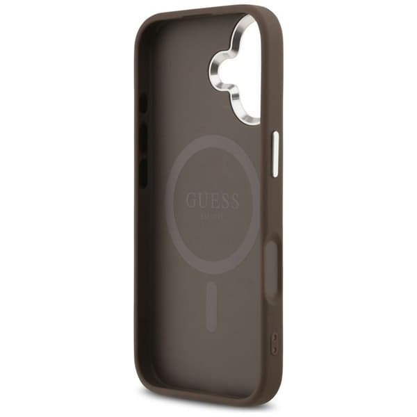 Coque Guess Hardcase 4G Triangle Logo MagSafe för iPhone 17 - Brun