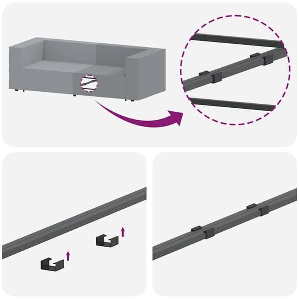 vidaXL Modulär central del av modulsoffa med mörkgrå kuddar 100 cm 4104418