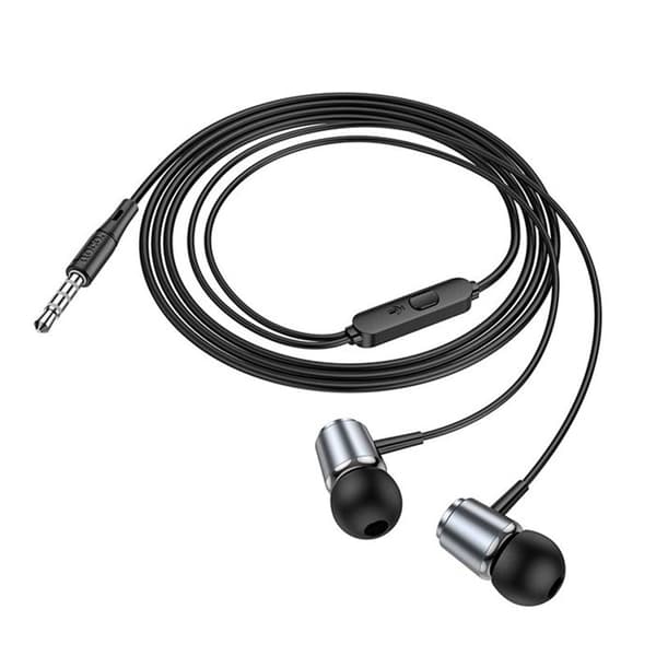 Trådbundet headset 3,5 mm med mikrofon, 1,2 m - Hoco (M108) - Vit