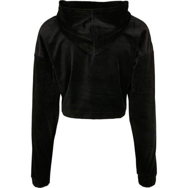 Huvtröja - URBAN CLASSICS - Dam - Sammet - Svart - Oversized