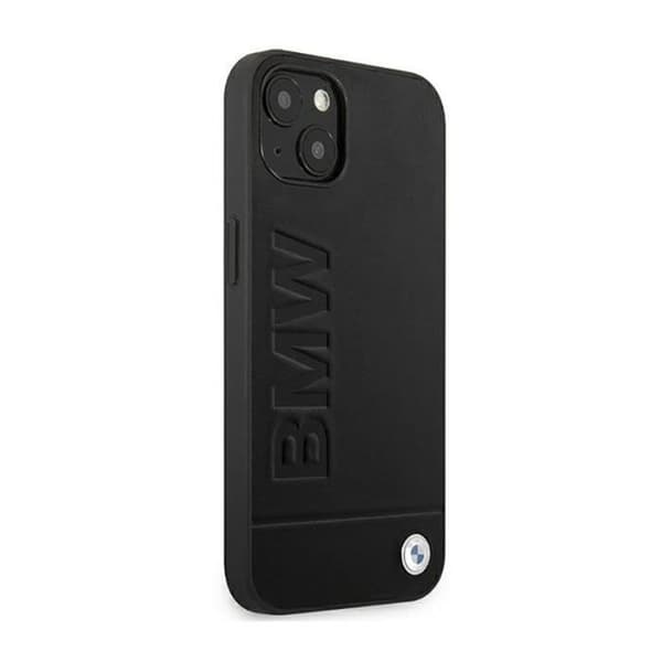 BMW Prägad läderfodral för iPhone 14 Plus – Svart