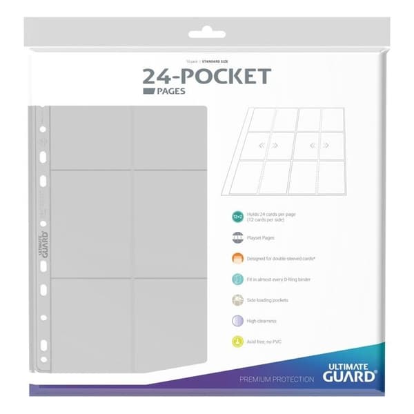 Ultimate Guard QuadRow 24 Pocket Side Loading Pages Clear (10) - UGD011321