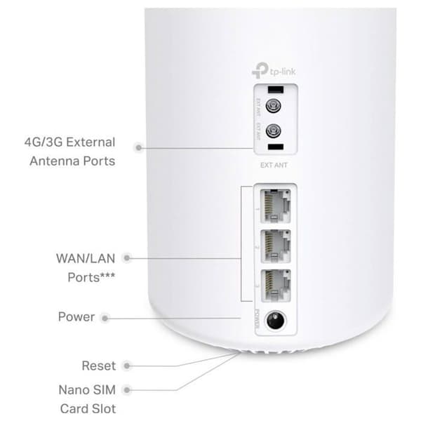 TP-Link Deco X10-4G Router Mesh WiFi 6 Dubbla band 4G LTE Vit System 190m²