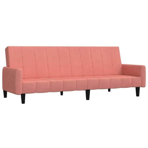 vidaXL 2-sits bäddsoffa Sammetsrosa 375778