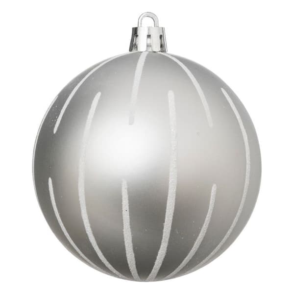 Julkulor - Atmosphera - Julfärger - Set med 8 - Silver och Vitt - D. 8 cm