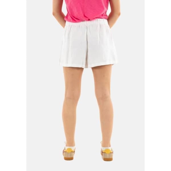 Kort bermuda superdry linne med dragsko 04c vit