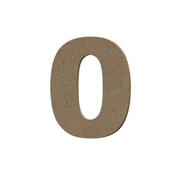 Nummer 0 i MDF-trä för att dekorera - 8 cm