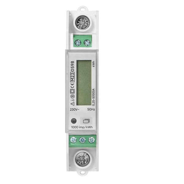 Modulär Enfasad Mätare 100a - 230v - 1 Modul - Certifierad Mid - Med Digital Display