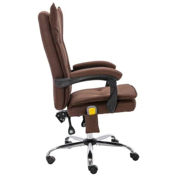 vidaXL Massagekontorsstol, Brun, Tyg