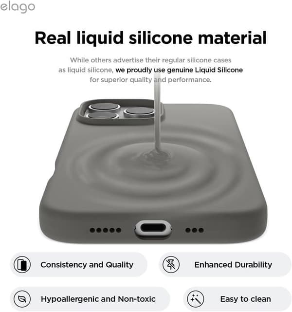 Elago Premium Silikonfodral till iPhone 16 Pro Medium Grey