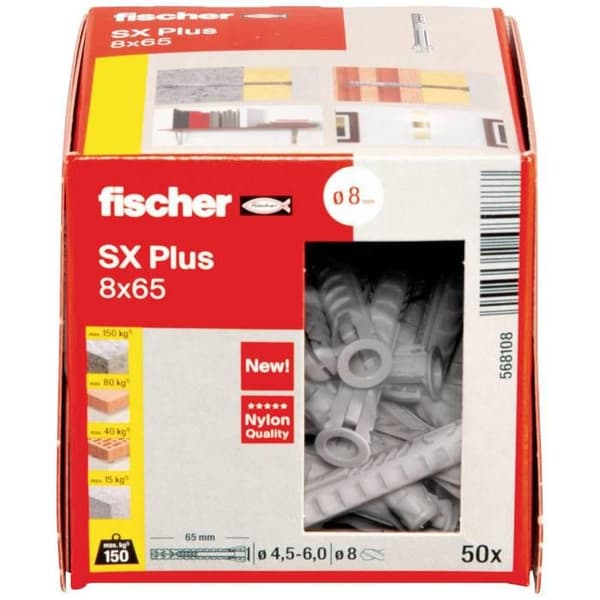 Fischer 568108 SX Plus Expansionsplugg 65 mm 8 mm 50 st.