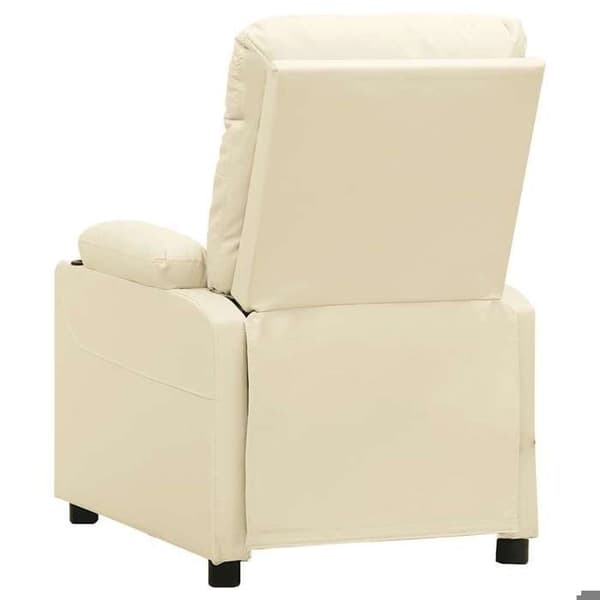 vidaXL Liggande massagestol Cream konstläder