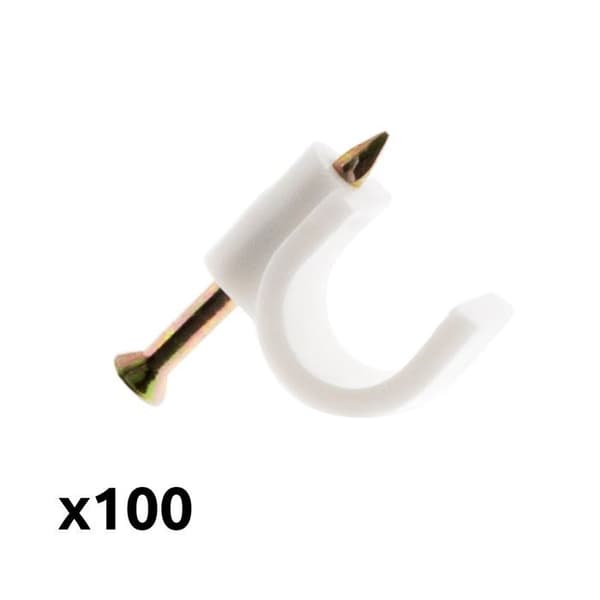 200-pack med fästelement Ø8mm - Vit - Zenitech