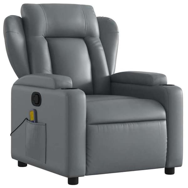 vidaXL Liggande massagestol Grå konstläder 372437
