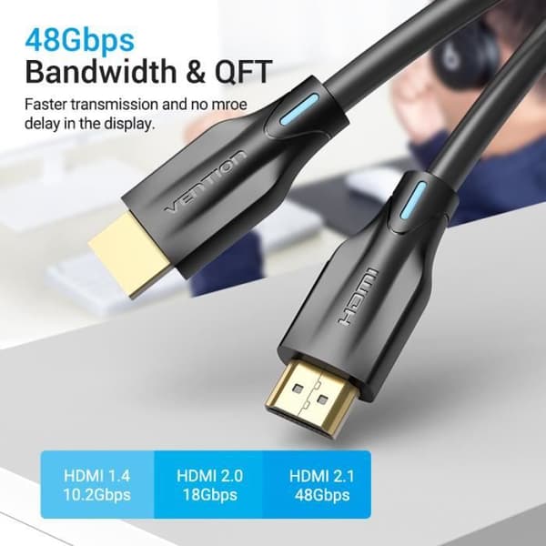 HDMI 2.1 Kabel - VENTION - 3m - 48Gbps - Dolby Vision - 8K @ 60Hz