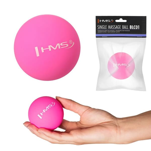 Siliconmassageboll - HMS - BLC01 - Rosa - Diameter 65 mm - Medelhårdhet - Punktmassage